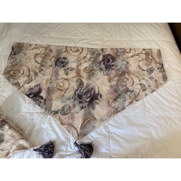 3 Croscill Purple chambord Ascot Valances w tassel 38 by 23 Cottage core Read - Picture 11 of 16